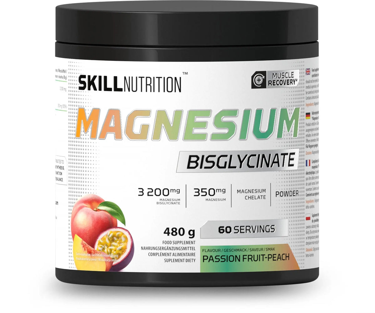 Magnesium Bisglycinate en poudre -480g pêche/passion-
